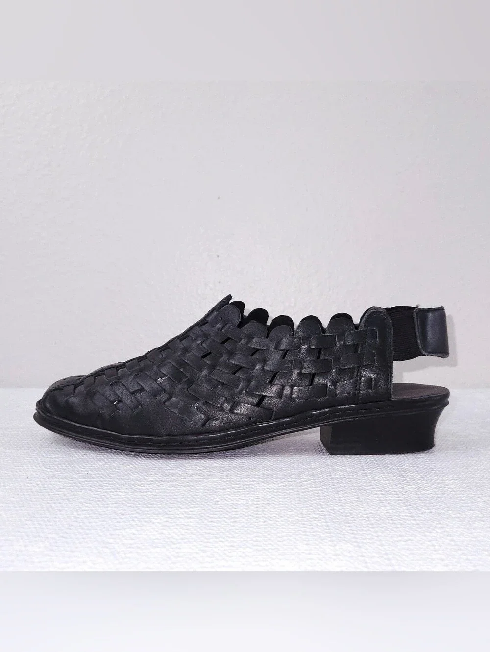 RIEKER Sina Woven Leather Slingback Sandals